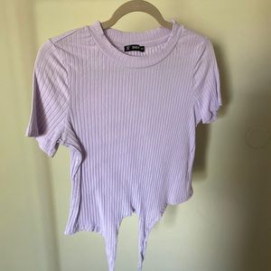 Purple Ribbed Top